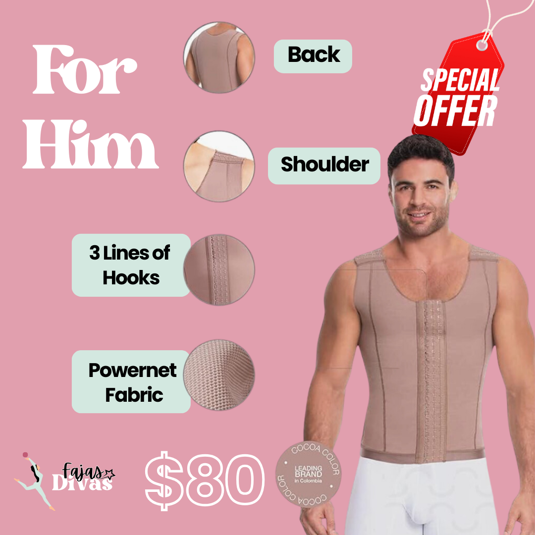 SALE Shapewear for him cocoa 3 hook lines