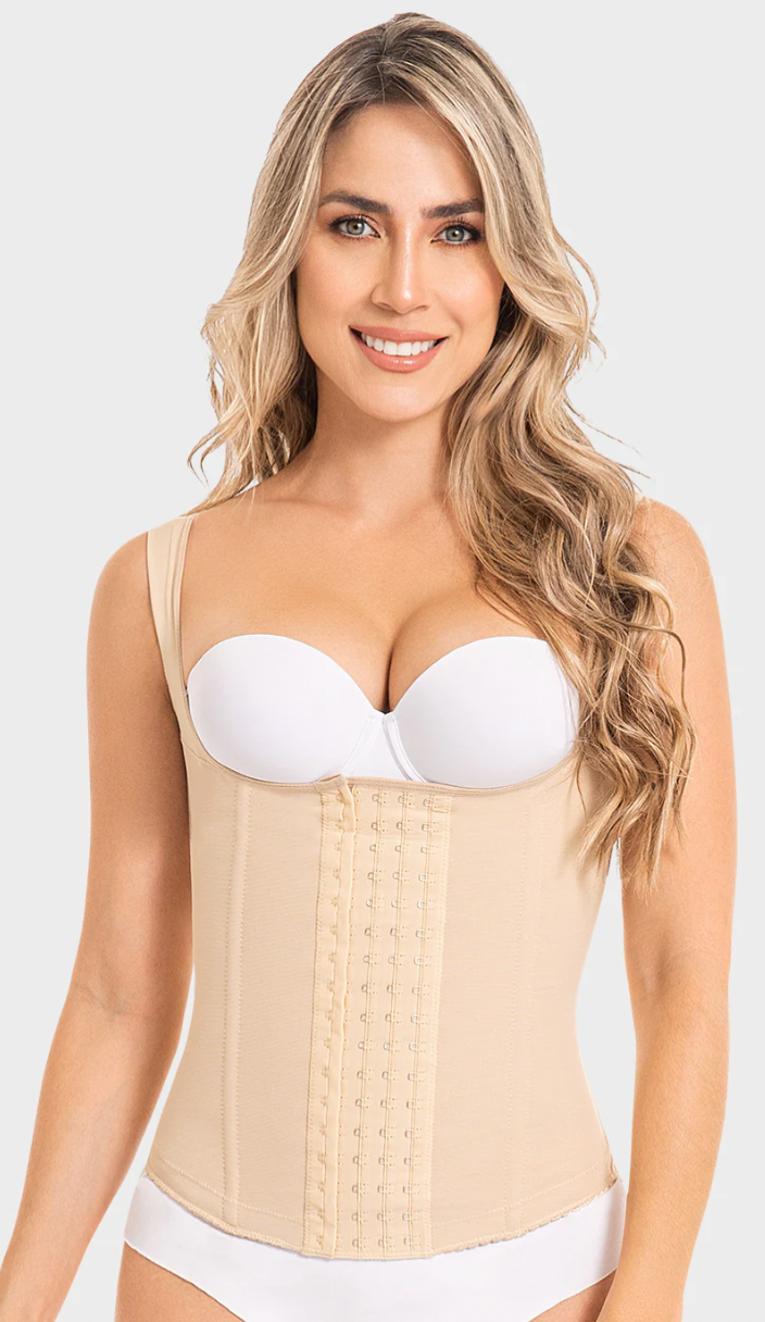 Waist Trainer with Free Bust, Covered Back, and Wide Straps