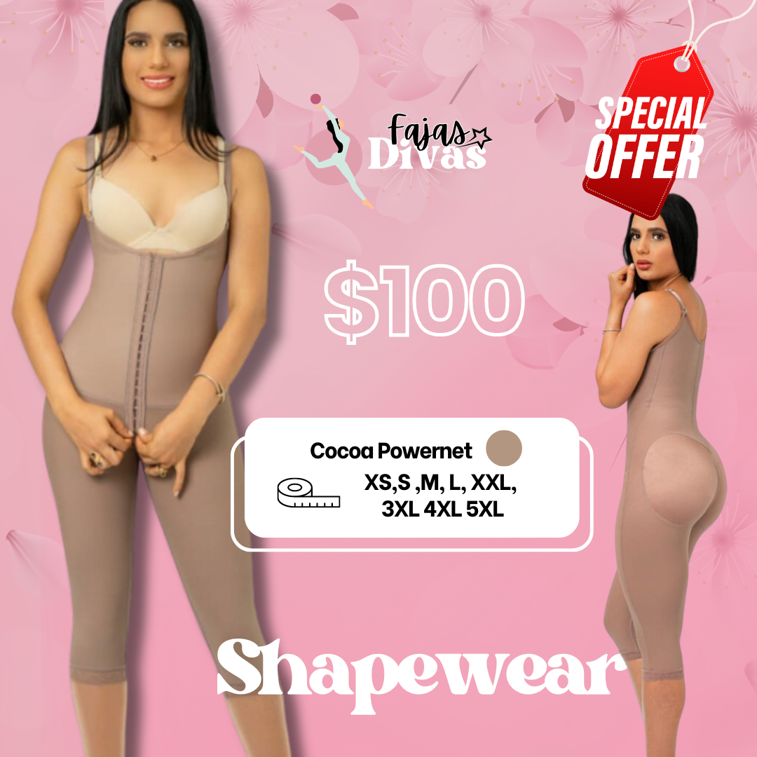 SALE Cocoa long leg powernet shapewear