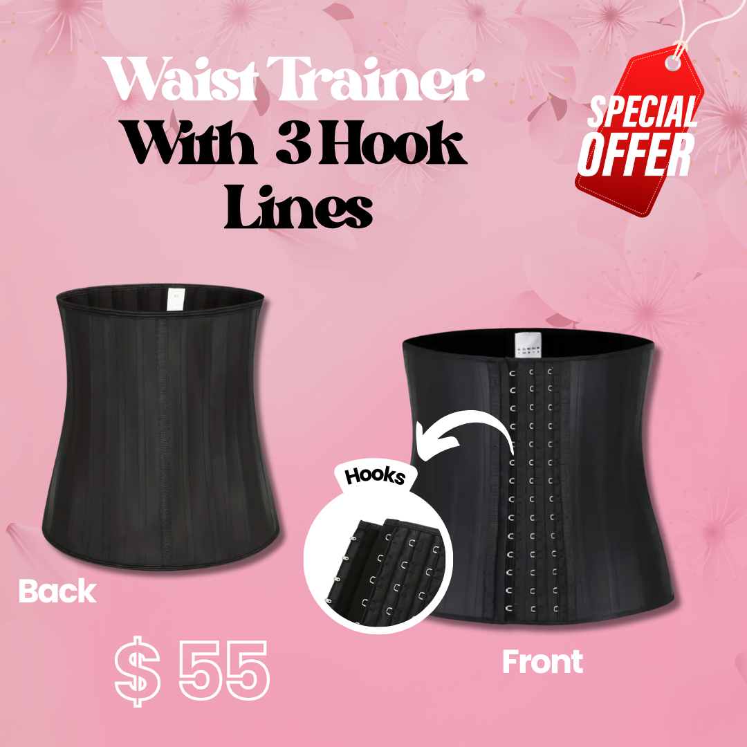 SALE Latex Waist trainer with 3 hook lines