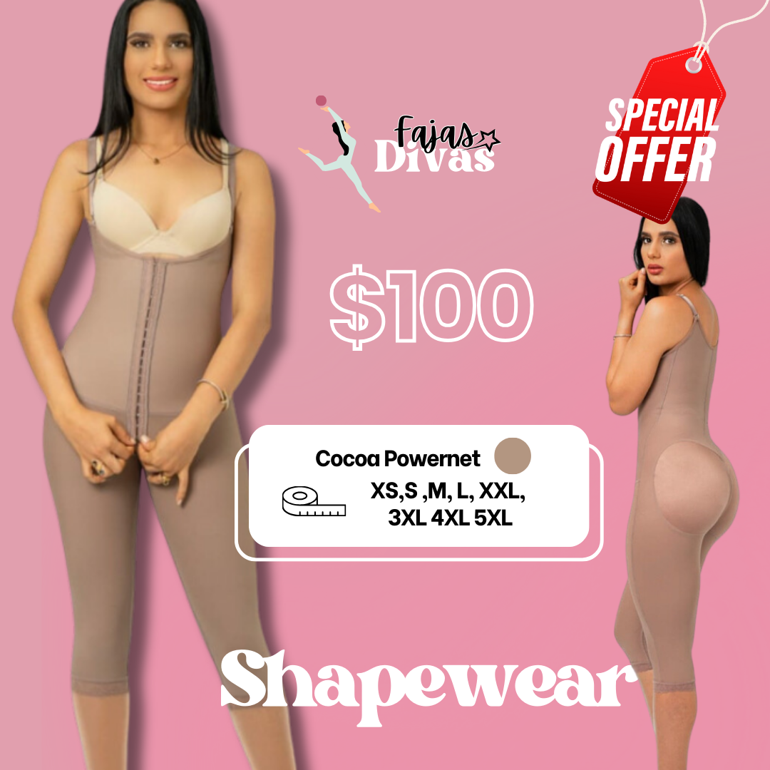 SALE Cocoa long leg powernet shapewear