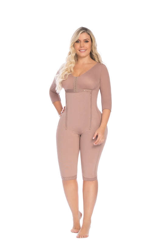 09364 Cocoa Fit 360 Powernet Bodysuit with dual Zippers